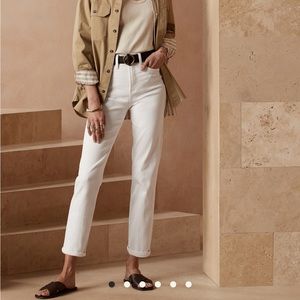 Banana Republic high rise slim white jean